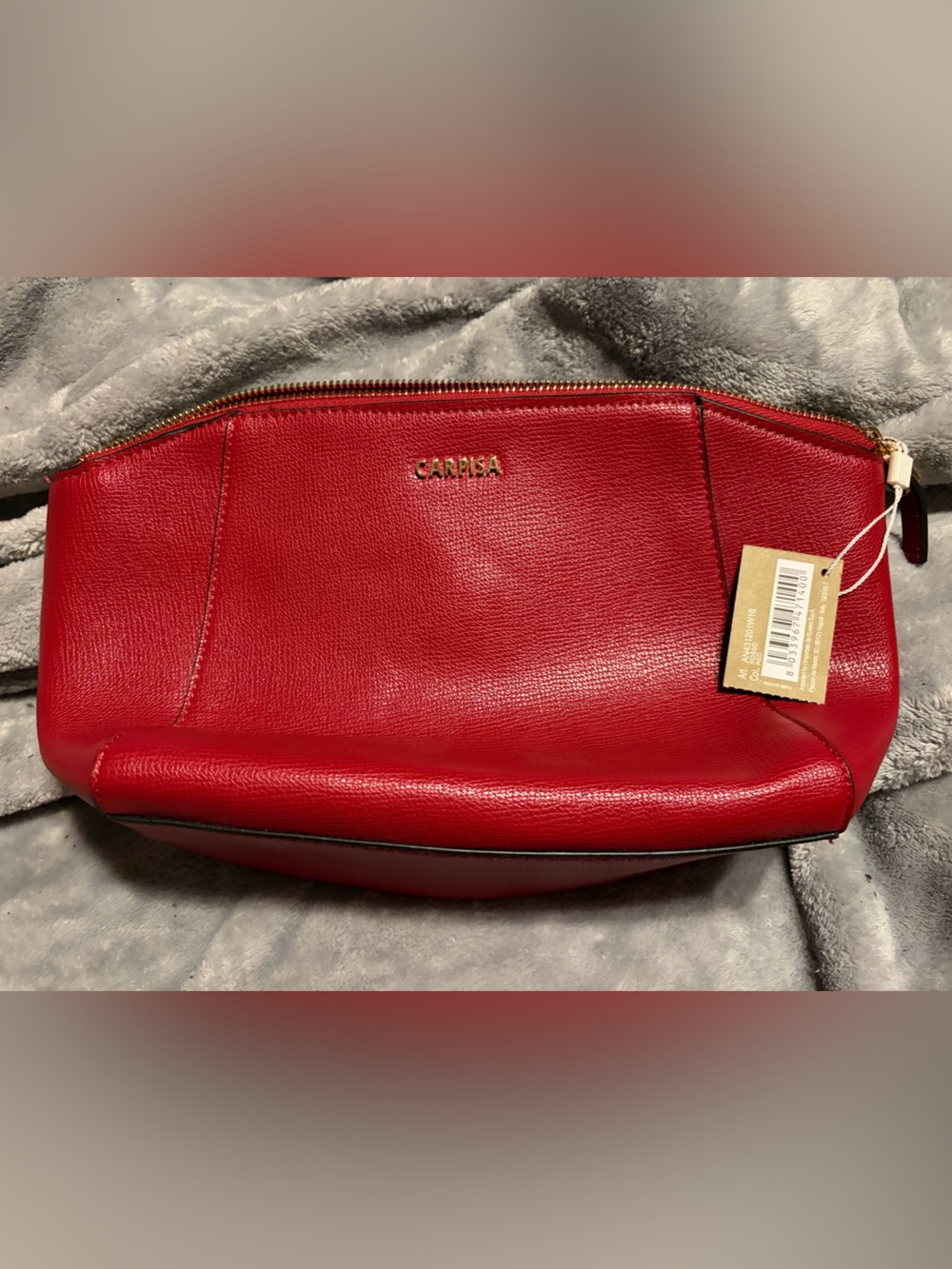 Carpisa Red Zip Clutch Pouch Organizer Bag NWT Italian Brand AN431201W16